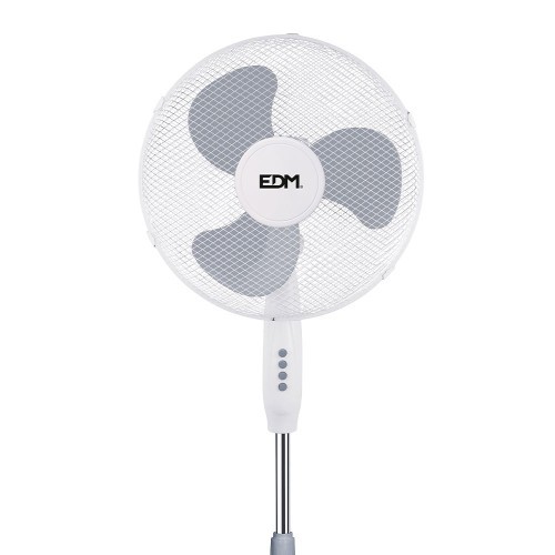 Ventilador De Pie Blanco 45W Aspas Ø40cm Altura Regulable EDM