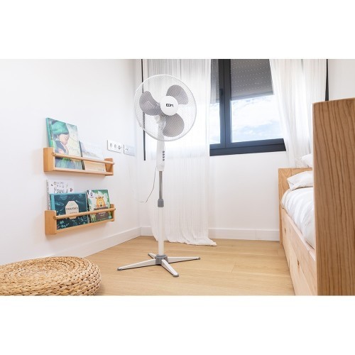 Ventilador De Pie Blanco 45W Aspas Ø40cm Altura Regulable EDM