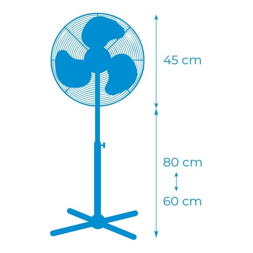 Ventilador De Pie Blanco 45W Aspas Ø40cm Altura Regulable EDM