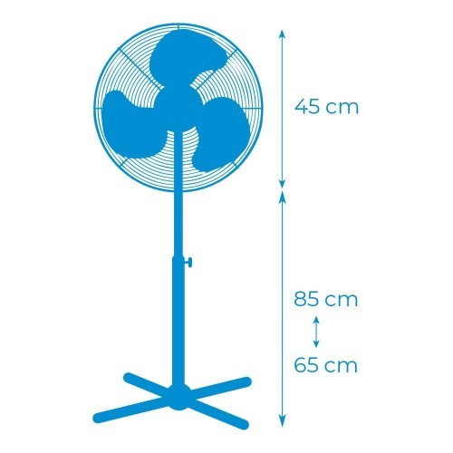 Ventilador De Pie 45W Blanco Aspas Ø40cm Regulable EDM
