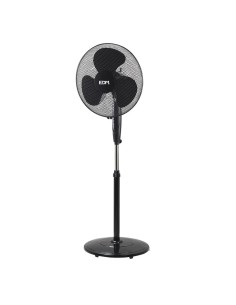 Ventilador De Pie Con Base Circular Negro 45W Altura Regulable EDM