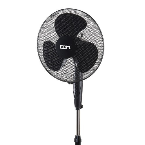 Ventilador De Pie Con Base Circular Negro 45W Altura Regulable EDM Ventilador De Pie Con Base Circular Negro 45W Altura Regulable EDM