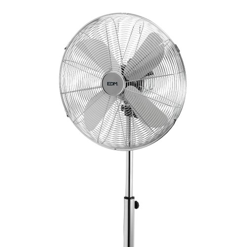 Ventilador De Pie Con Base Circular Cromado 60W Regulable EDM