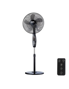 Ventilador De Pie Con Mando A Distancia Negro 60W Regulable EDM