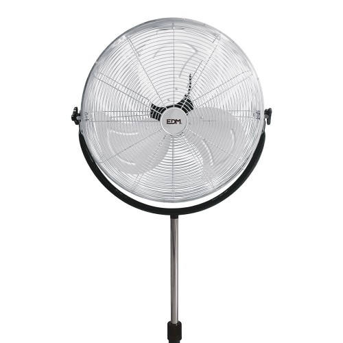 Ventilador De Pie Industrial Negro 120W Aspas Ø50cm Regulable EDM