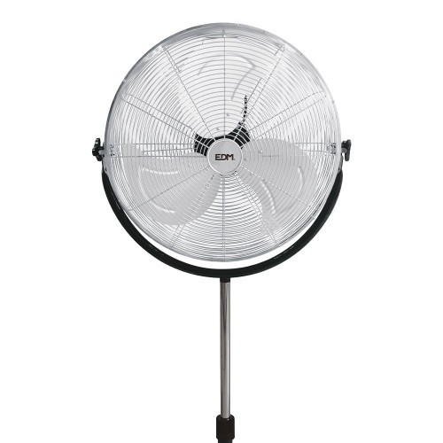 Ventilador De Pie Industrial Negro 120W Aspas Ø50cm Regulable EDM