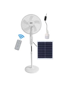 Ventilador De Pie Solar Blanco 25W EDM Aspas Ø40cm