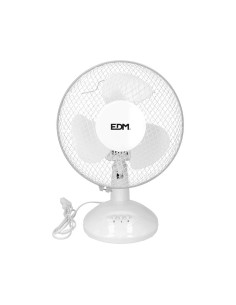 Ventilador De Sobremesa Blanco 25W Aspas Ø23 27x24x36cm EDM