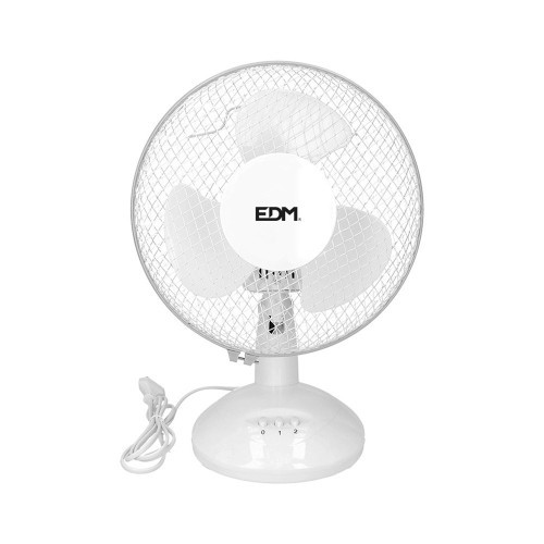 Ventilador De Sobremesa Blanco 25W Aspas Ø23 27x24x36cm EDM