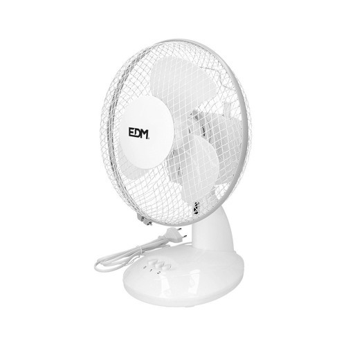 Ventilador De Sobremesa Blanco 25W Aspas Ø23 27x24x36cm EDM