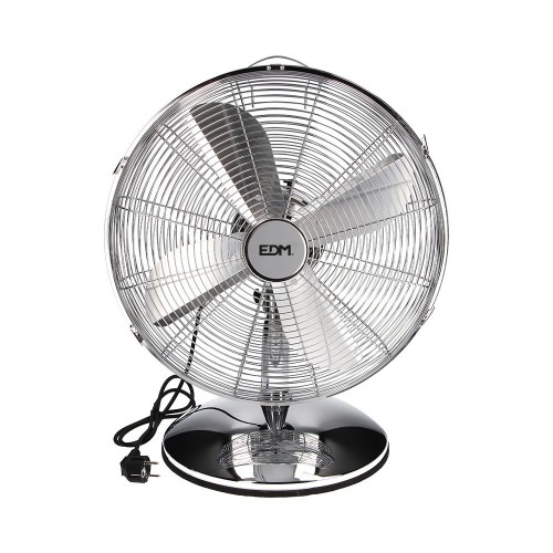 Ventilador De Sobremesa Cromado Potencia 60W Aspas Ø40cm EDM