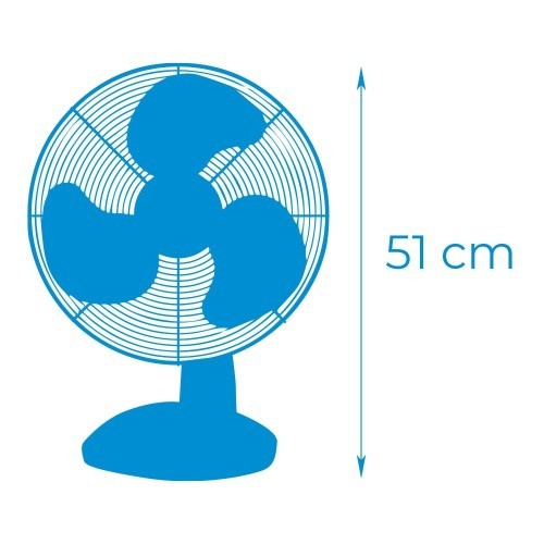 Ventilador De Sobremesa Negro 45W Aspas Ø30x51cm EDM