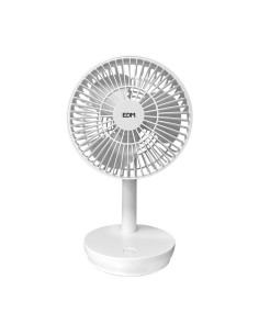 Ventilador De Sobremesa Recargable Blanco 5W Aspas Ø14,5cm EDM