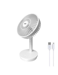 Ventilador De Sobremesa Recargable Blanco 5W Aspas Ø14,5cm EDM 2