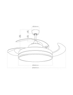 Ventilador De Techo Blanco con Aspas Retráctiles Motor DC EDM 2