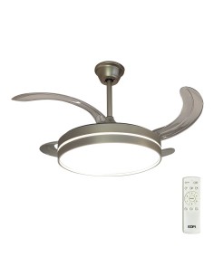 Ventilador De Techo Aspas Retráctiles Motor DC Plata EDM