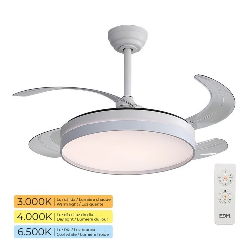 Ventilador De Techo con Aspas Retráctiles Ross EDM Ventilador De Techo con Aspas Retráctiles Ross EDM