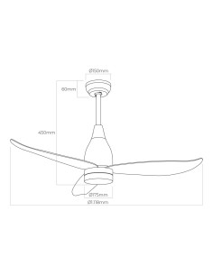 Ventilador De Techo LED 112cm DC 15W + Luz 18W 3CCT Kattegat EDM 2