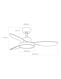 Ventilador De Techo LED 120cm 38W + Luz 22W 2160lm Ártico EDM 2