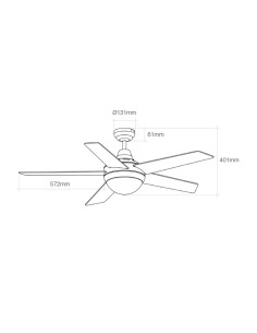 Ventilador De Techo Adriatico Blanco 60W Con Mando A Distancia EDM 2