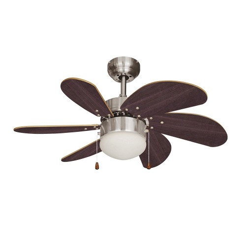 Ventilador para Techo Aral Wengue/Niquel Satinado 50W Ø76cm EDM