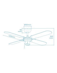 Ventilador De Techo Blanco Baltico 50W Aspas Ø102cm EDM 2