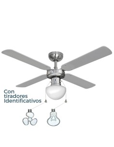 Ventilador De Techo Caribe Cromado 50W Aspas Ø102cm EDM 2