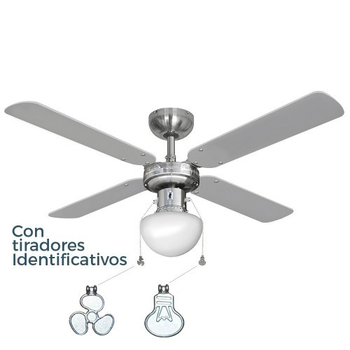 Ventilador De Techo Caribe Cromado 50W Aspas Ø102cm EDM
