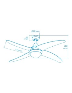 Ventilador De Techo Caspio Plateado/Niquel 60W Ø132cm Con Mando EDM 2
