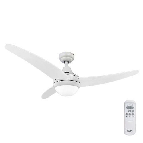 Ventilador De Techo Egeo Blanco 60W Aspas Ø122cm Con Mando EDM Ventilador De Techo Egeo Blanco 60W Aspas Ø122cm Con Mando EDM