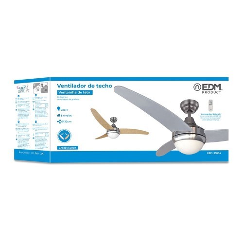 Ventilador De Techo Egeo Cromado 60W Ø122cm Con Mando A Distancia