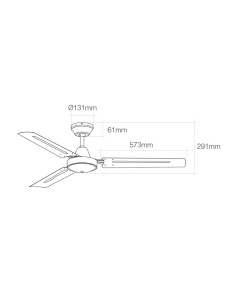 Ventilador De Techo Industrial Blanco  60W Ø140cm Con Controlador EDM 2
