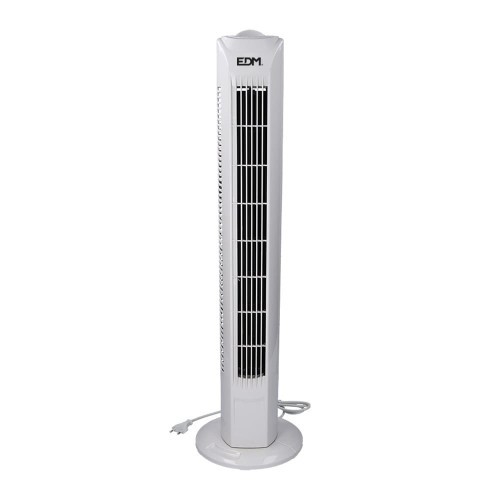 Ventilador De Torre 45W Blanco con Cabezal Ajustable EDM Ventilador De Torre 45W Blanco con Cabezal Ajustable EDM