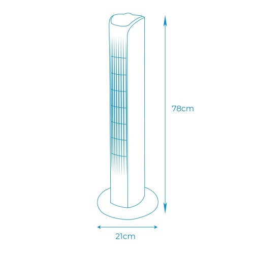 Ventilador De Torre 45W Blanco con Cabezal Ajustable EDM