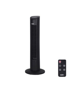Ventilador De Torre Negro 60W Con Mando A Distancia Negro EDM