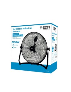 Ventilador Industrial De Suelo Negro 100W Aspas Ø45x54cm EDM 2