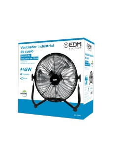 Ventilador Industrial De Suelo Negro 45W Aspas Ø30x41cm EDM 2