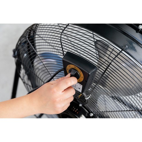 Ventilador Industrial De Suelo Con Ruedas Negro  180W Aspas EDM