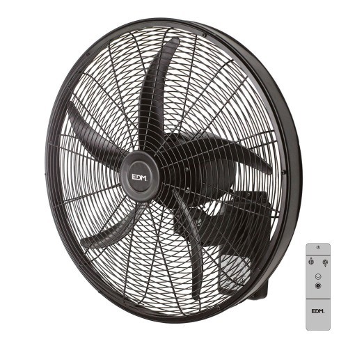 Ventilador de Pared 100W 50cm Negro Con Mando EDM