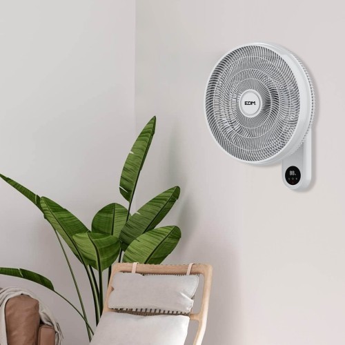 Ventilador de Pared 55W 40cm 3 Velocidades Con Mando EDM Ventilador de Pared 55W 40cm 3 Velocidades Con Mando EDM