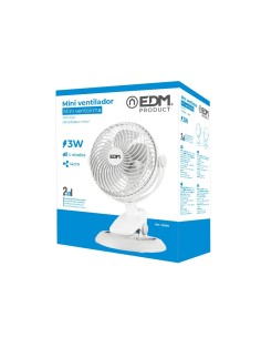 Ventilador de Sobremesa Recargable Con Pinza EDM 3 Posiciones 2