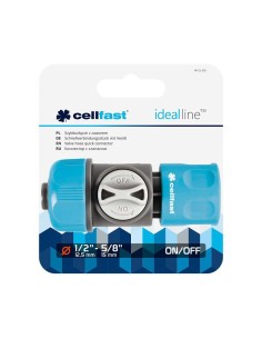 Cellfast Conector Rápido Con Válvula Ideal 1/2"-5/8" 2
