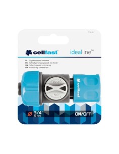 Conector Rápido Con Válvula Ideal Cellfast 3/4" 2