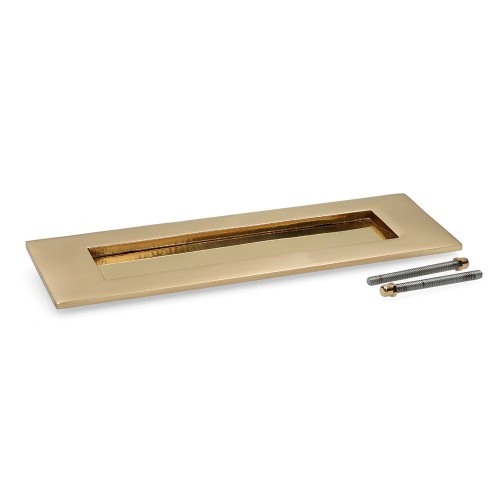 Placa Para Buzón Latón Pulido Dorado 100x305mm EDM