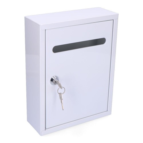 Buzón Acero 260x200x75mm Blanco Placa Para Buzón EDM
