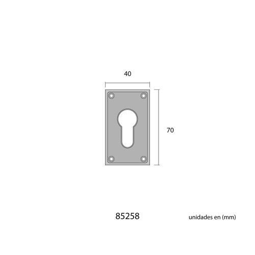 Bocallave Acero Inoxidable 40x70mm EDM