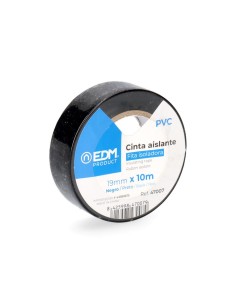 Cinta Adhesiva Aislante 10 Metros x 19mm Negra EDM