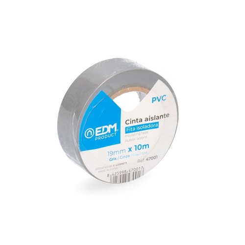 Cinta Adhesiva Aislante Gris EDM 10 Metros x 19mm