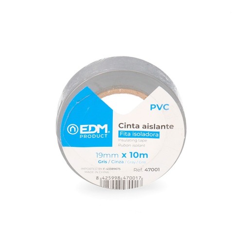 Cinta Adhesiva Aislante Gris EDM 10 Metros x 19mm