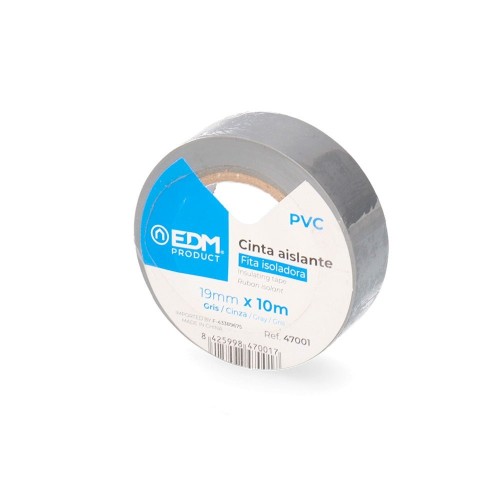 Cinta Adhesiva Aislante Gris EDM 10 Metros x 19mm